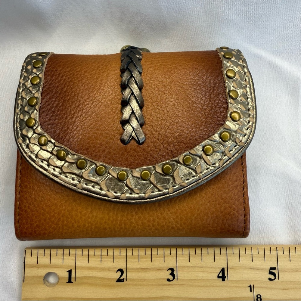 NWOT Vintage G Series Brown Leather Wallet with Coin Purse and Distressed Trim